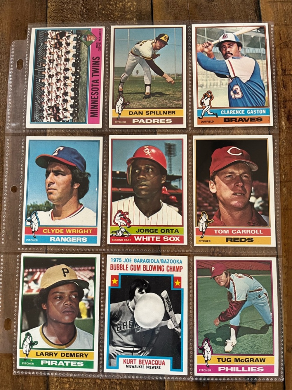 Topps Vintage 1976 Baseball Card Set - 9 Cards